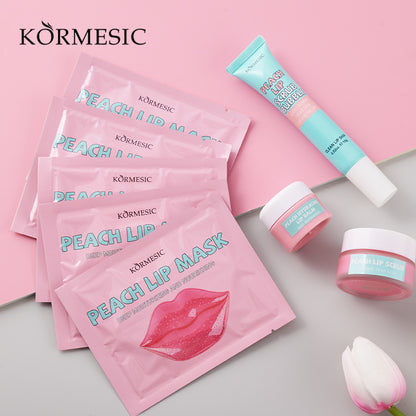 KORMESIC Peach Lip Care Set – Hydrating Lip Balm & Deep Nourishing Lip Treatment for Soft, Smooth, Moisturized Lips with Peach Extract for Daily Lip Repair and Care