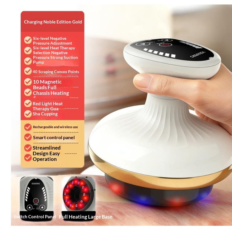 Electric Gua Sha Massager & Cupping Device – Heated Meridian Scraping Tool for Body, Abdomen & Muscle Relaxation