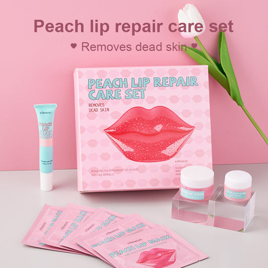 KORMESIC Peach Lip Care Set – Hydrating Lip Balm & Deep Nourishing Lip Treatment for Soft, Smooth, Moisturized Lips with Peach Extract for Daily Lip Repair and Care