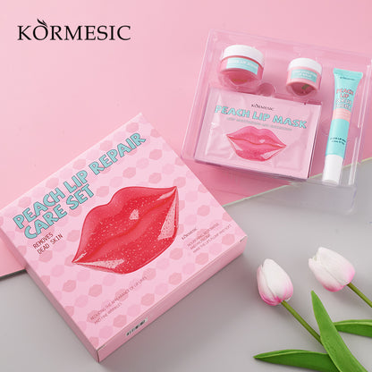 KORMESIC Peach Lip Care Set – Hydrating Lip Balm & Deep Nourishing Lip Treatment for Soft, Smooth, Moisturized Lips with Peach Extract for Daily Lip Repair and Care