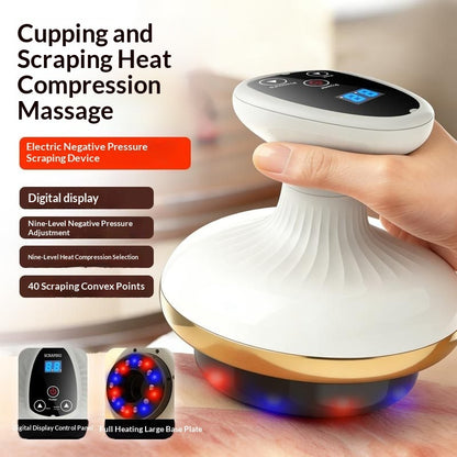 Electric Gua Sha Massager & Cupping Device – Heated Meridian Scraping Tool for Body, Abdomen & Muscle Relaxation
