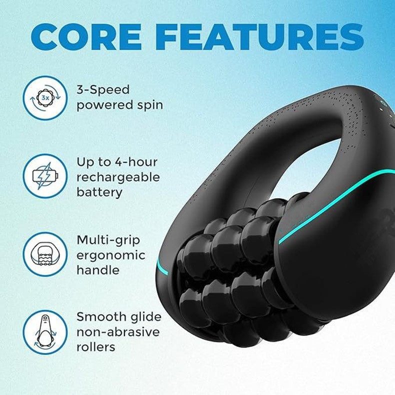 Rechargeable Deep Tissue Percussion Massager – 3-Speed Full Body Muscle Recovery & Fatigue Relief Roller