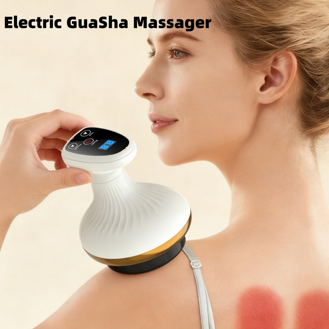 Electric Gua Sha Massager & Cupping Device – Heated Meridian Scraping Tool for Body, Abdomen & Muscle Relaxation