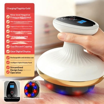 Electric Gua Sha Massager & Cupping Device – Heated Meridian Scraping Tool for Body, Abdomen & Muscle Relaxation